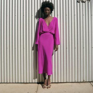 Zara Midi Wrap Dress - S - NWT